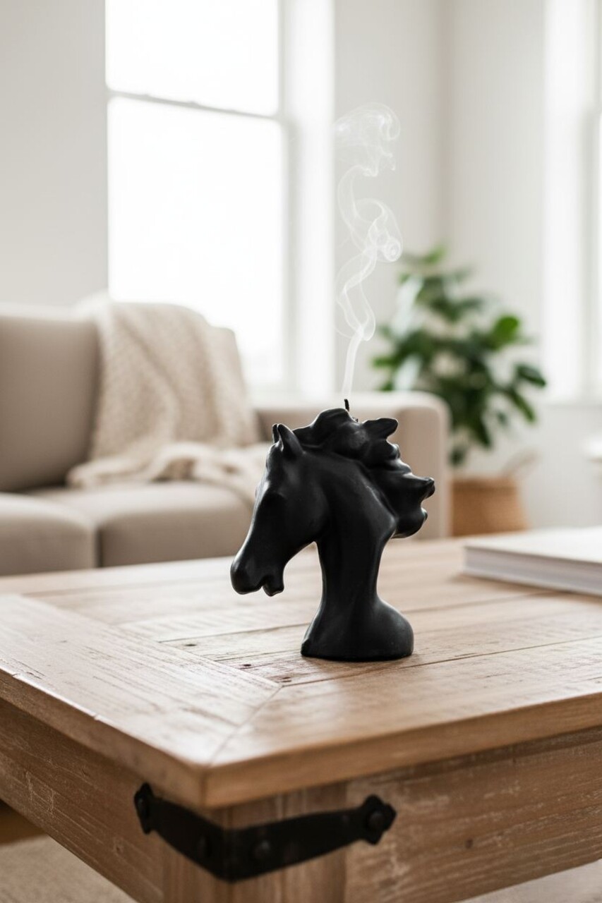 Lumanare, Ers1232, 13x12 cm, Negru - imagine 3